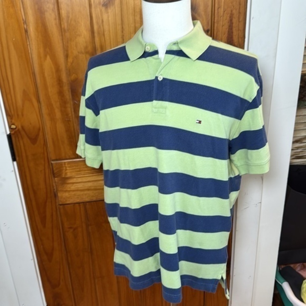 Tommy Hilfiger Line and Navy Striped Polo size L